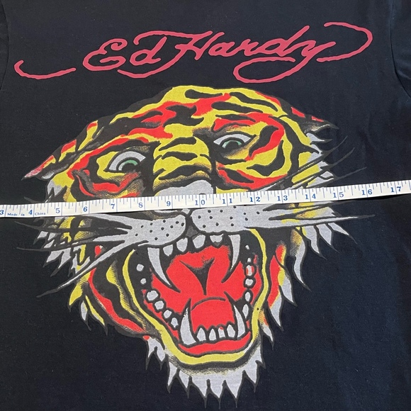 Ed Hardy Tiger Face Men’s Medium Black T-Shirt Short Sleeve - Picture 4 of 4